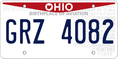 OH license plate GRZ4082