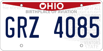 OH license plate GRZ4085