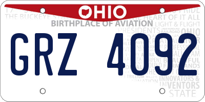 OH license plate GRZ4092