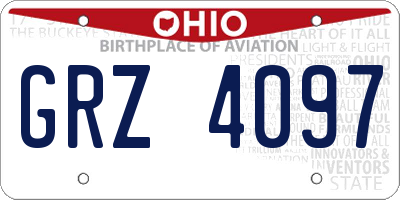 OH license plate GRZ4097