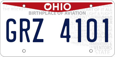OH license plate GRZ4101
