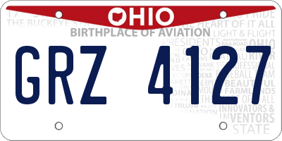 OH license plate GRZ4127