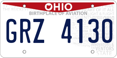 OH license plate GRZ4130