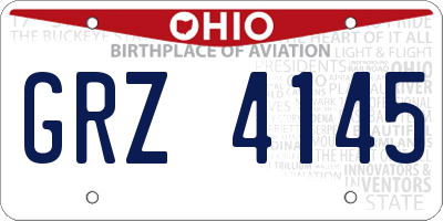 OH license plate GRZ4145