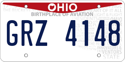 OH license plate GRZ4148