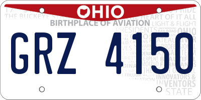 OH license plate GRZ4150