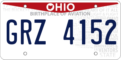 OH license plate GRZ4152