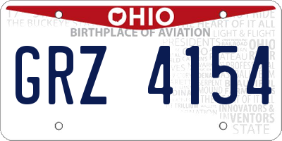 OH license plate GRZ4154