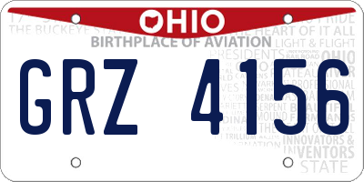 OH license plate GRZ4156