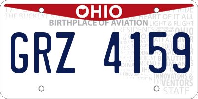 OH license plate GRZ4159