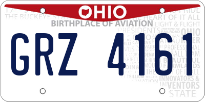 OH license plate GRZ4161