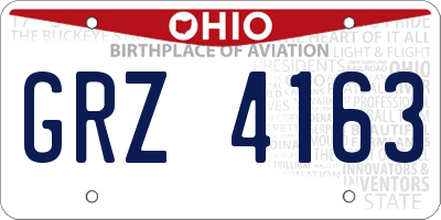 OH license plate GRZ4163
