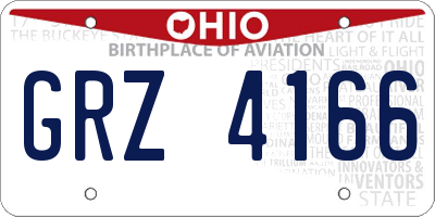 OH license plate GRZ4166