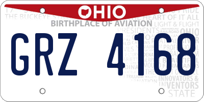 OH license plate GRZ4168