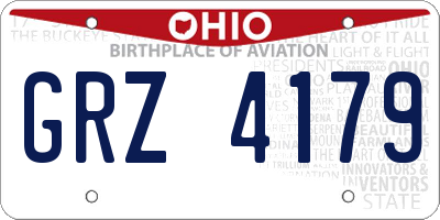 OH license plate GRZ4179