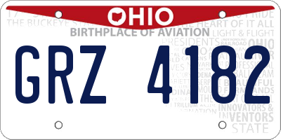 OH license plate GRZ4182