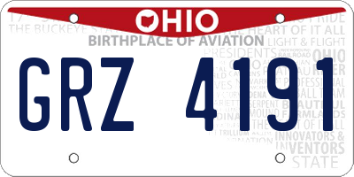 OH license plate GRZ4191