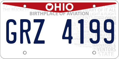 OH license plate GRZ4199