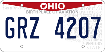 OH license plate GRZ4207