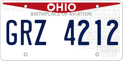 OH license plate GRZ4212