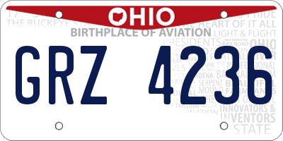 OH license plate GRZ4236
