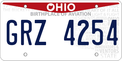 OH license plate GRZ4254