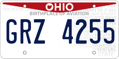 OH license plate GRZ4255