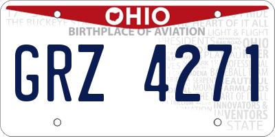 OH license plate GRZ4271