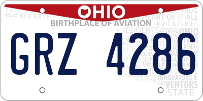 OH license plate GRZ4286