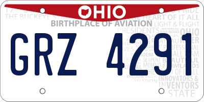 OH license plate GRZ4291