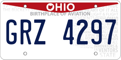 OH license plate GRZ4297