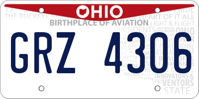 OH license plate GRZ4306