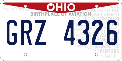OH license plate GRZ4326