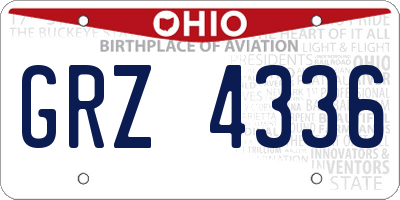 OH license plate GRZ4336
