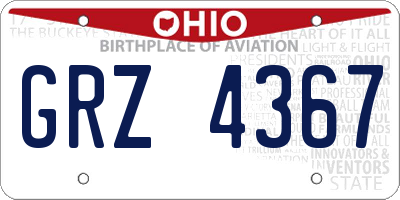 OH license plate GRZ4367