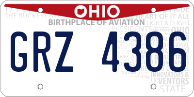 OH license plate GRZ4386
