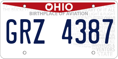 OH license plate GRZ4387