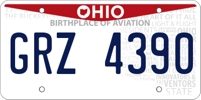 OH license plate GRZ4390
