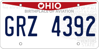 OH license plate GRZ4392