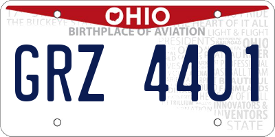 OH license plate GRZ4401