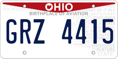 OH license plate GRZ4415