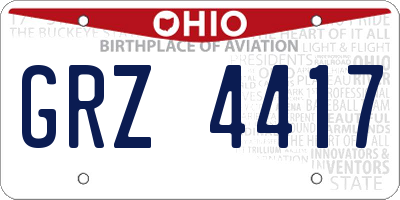 OH license plate GRZ4417