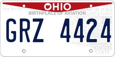 OH license plate GRZ4424