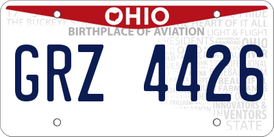 OH license plate GRZ4426