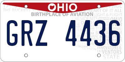 OH license plate GRZ4436