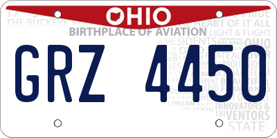 OH license plate GRZ4450