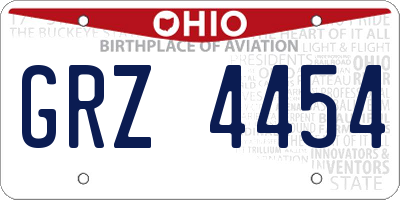 OH license plate GRZ4454