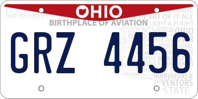 OH license plate GRZ4456