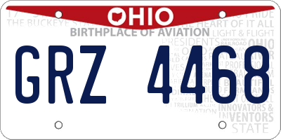 OH license plate GRZ4468