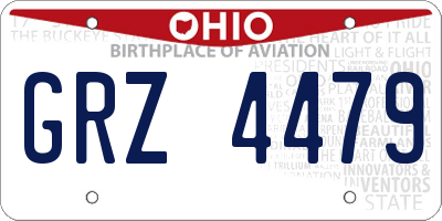 OH license plate GRZ4479
